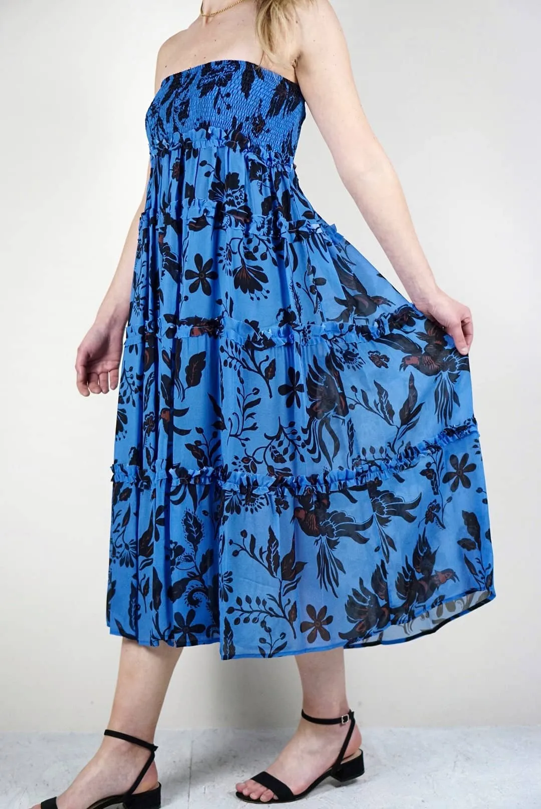 Vestito floreale blu | Carla Montanarini