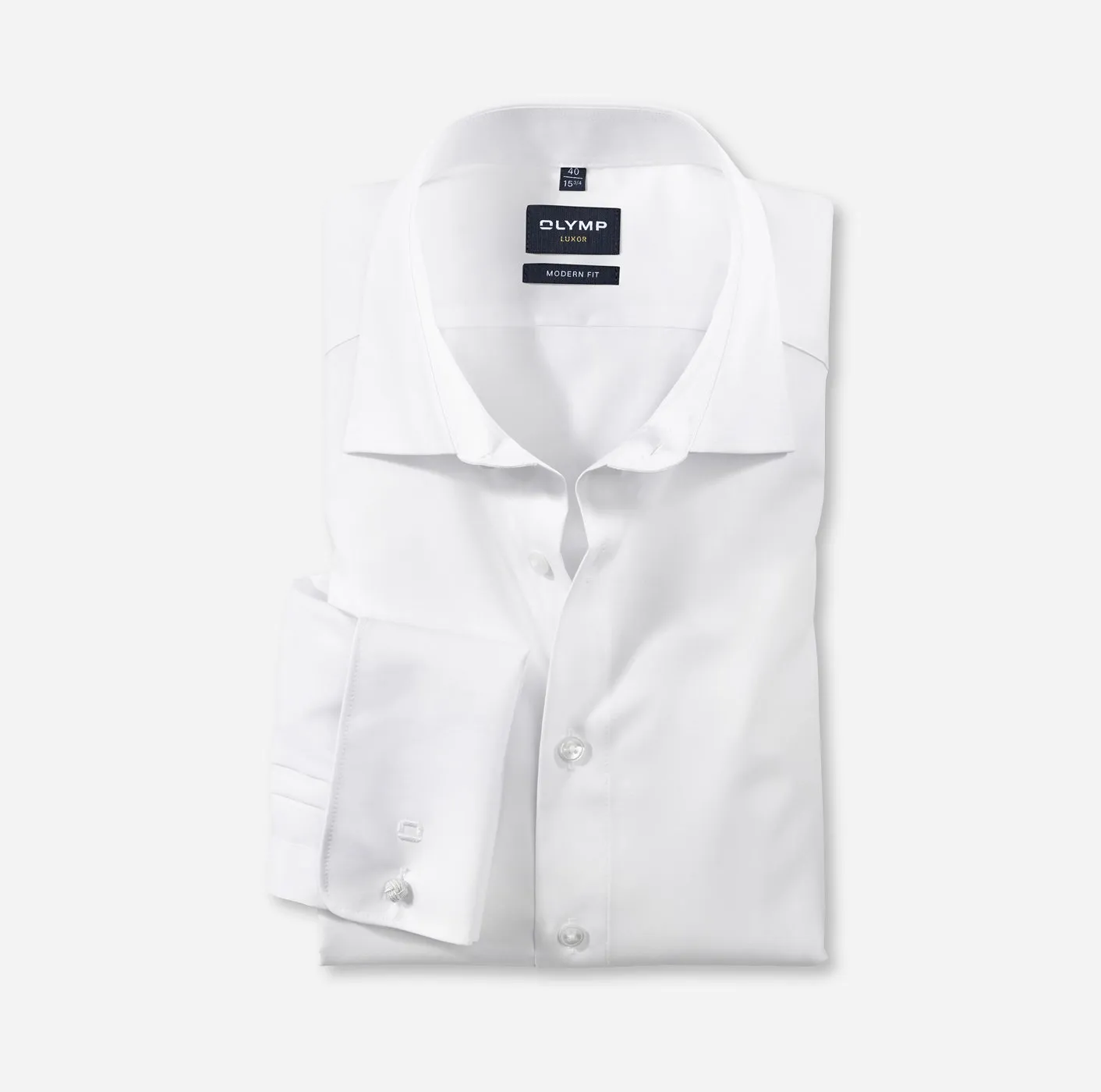 White olymp shirt with double cotton wrist easy ironing regular fit