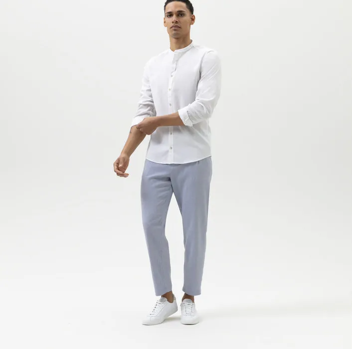 White shirt in linen and cotton slim fit olymp